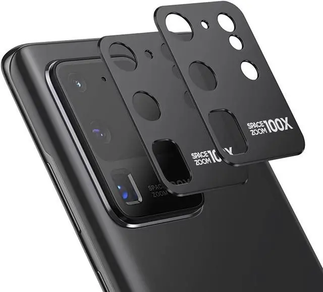 Main image of 2 Pack for Samsung S20 Ultra Camera Lens Protector Case Alloy Metal Galaxy S20 Ultra 5G Camera Screen Lens Protector Protective Cover Easy Installation [Not Affect Flash] (Black)