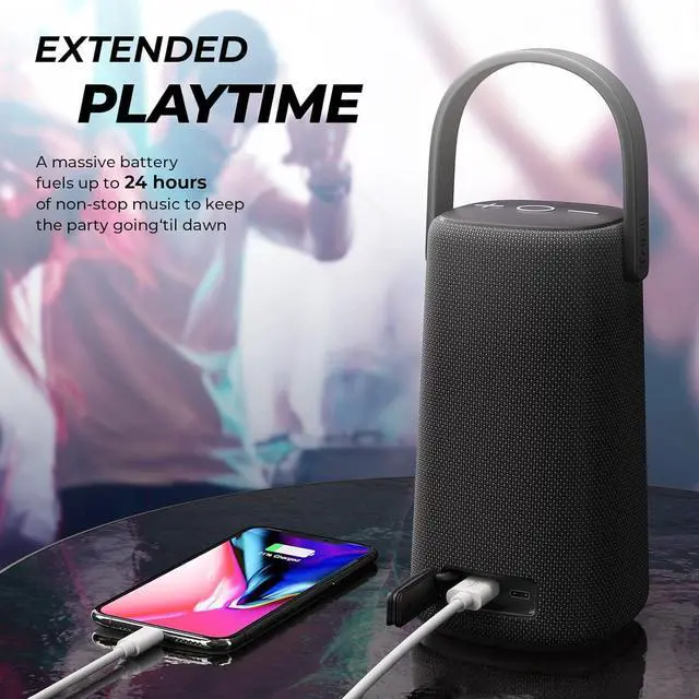 Alt view image 5 of 7 - Tribit Upgraded StormBox Pro Portable Bluetooth Speaker with High Fidelity 360 Sound, Bluetooth 5.3, 3 Drivers with 2 Passive Radiators, Built-in XBass, 24H Playtime, IP67 Waterproof for Outdoors