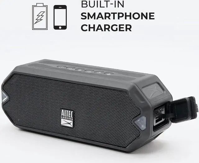 Alt view image 5 of 7 - Altec Lansing - HydraJolt Wireless Bluetooth Speaker, Waterproof Portable Speakers with Built in Phone Charger and Lights, Everything Proof Outdoor, Shockproof, Snowproof, 16 Hours Playtime