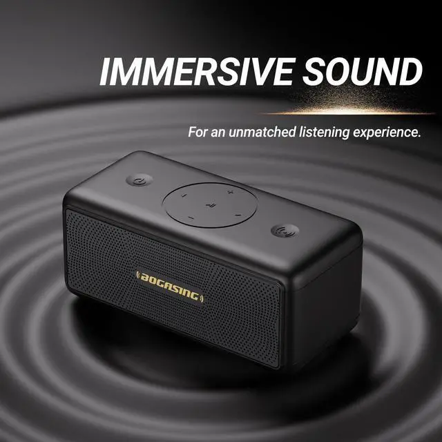 Alt view image 6 of 7 - BOGASING Bluetooth Speakers, M5 Portable Wireless Speaker with 40W Loud Stereo Sound & Punchy Bass, 30H Playtime, IPX7 Waterproof, Bluetooth 5.3, EQ, TWS, TF-Card, AUX, USB, for Outdoor Home (Black)