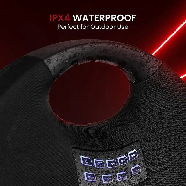 Alt view image 4 of 7 - Pyle Wireless Portable Bluetooth Speaker, with Built in Rechargeable Battery, Wireless Microphone, Clear Surround Sound, 220 Watt Waterproof Speaker for Indoor and Outdoor Activities