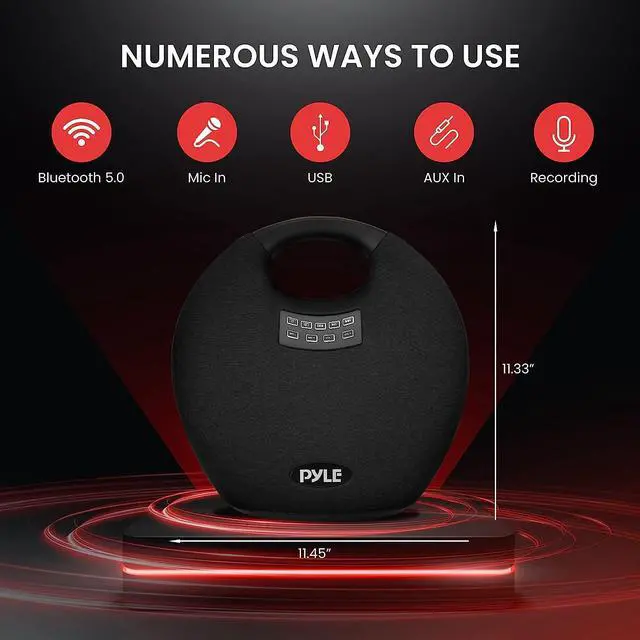 Alt view image 3 of 7 - Pyle Wireless Portable Bluetooth Speaker, with Built in Rechargeable Battery, Wireless Microphone, Clear Surround Sound, 220 Watt Waterproof Speaker for Indoor and Outdoor Activities
