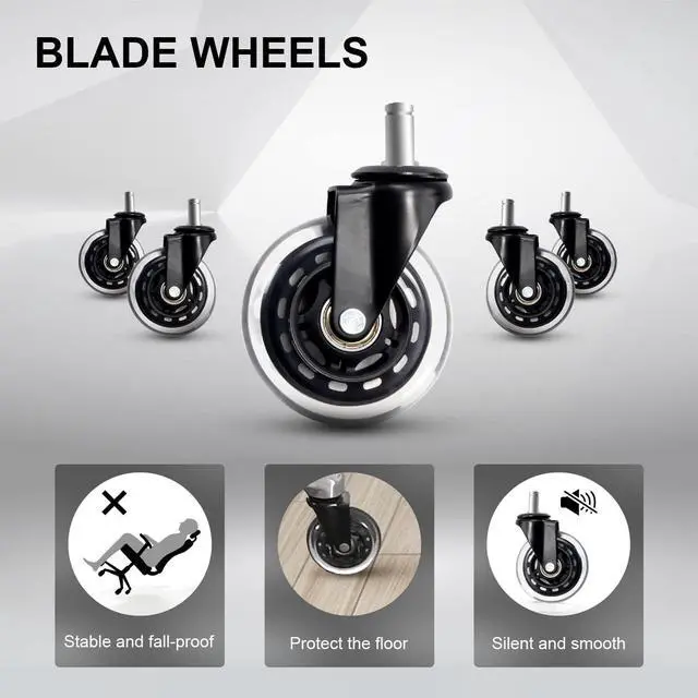 Alt view image 7 of 7 - XUER Ergonomic Office Chair, Mesh Computer Desk Chair with Adjustable Sponge Lumbar Support, Thick Cushion, PU Armrest and Headrest, High Back Swivel Home Office Task Chair for Work (Black)