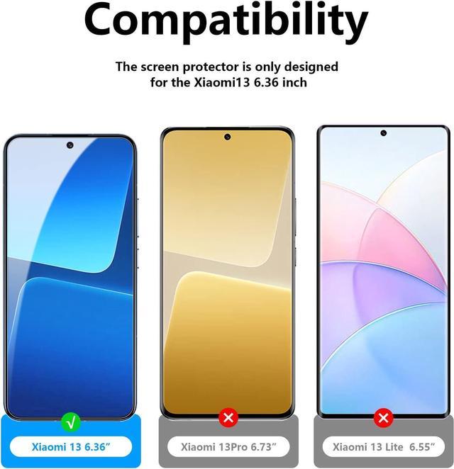  NEW'C [3 Pack] Designed for Xiaomi 13 (6.36) Screen Protector  Tempered Glass, Ultra Resistant : Cell Phones & Accessories