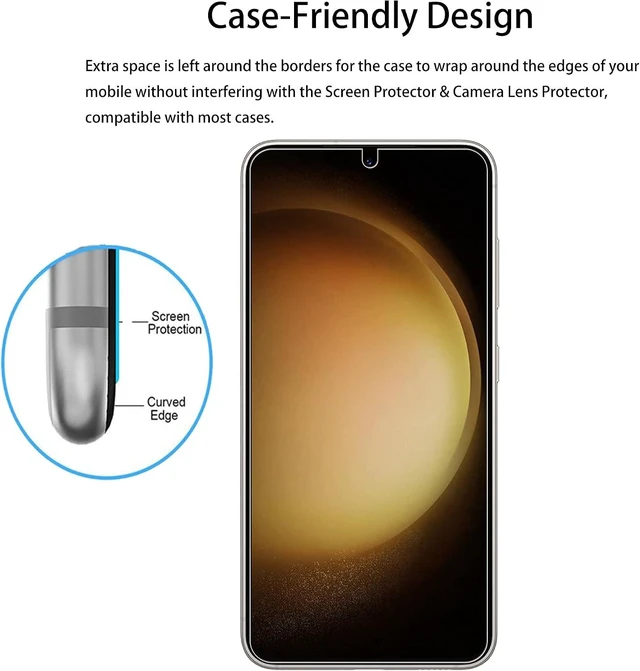 Alt view image 7 of 7 - Easy Alignment Frame Designed For Galaxy S23 5G Tempered Glass Screen Protector 2-Pack Camera Lens Protector Film 2-Pack