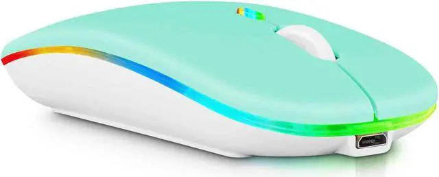 Main image of Bluetooth Rechargeable Mouse for Apple MacBook Pro MC976LL/A Laptop Bluetooth Wireless Mouse Designed for Laptop / PC / Mac / iPad pro / Computer / Tablet / Android RGB LED Teal