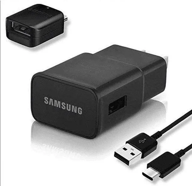 Main image of Fast Adaptive Wall Adapter Charger for Samsung Galaxy Tab S3 9.7/ 10.4 (2020)/10.4 (2022)/Lite/A8 10.5 (2021) EP-TA20JBE - Type C/USB-C 4ft (1m) and OTG Adapter - Black