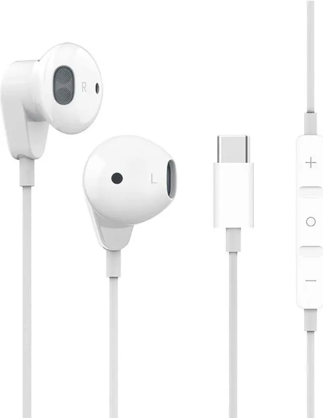 Main image of rban Extreme USB Type C Earphones Stereo in-Ear Earbuds with Microphone and Volume Control Compatible with Samsung Galaxy S20 FE - White (US Version with Warranty)