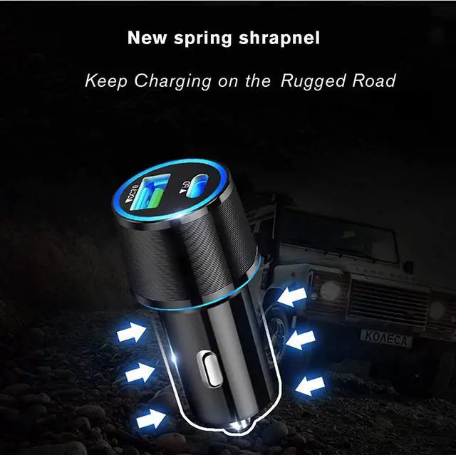 Alt view image 4 of 7 - UrbanX Fast Car Charger 21W Car and Truck for Nokia 2720 Flip with PD 3.0 USB Charger - Black Comes with USB A to Micro USB Cable 3.3FT 1M
