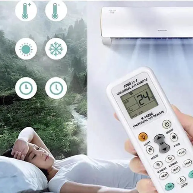 Alt view image 2 of 4 - Universal A/C Remote Control Compatible with MCQUAY LG Panasonic Sharp Samsung Fujitsu Gree Guangda Guqiao Haier Helton Hemilton Hicon Hisense Hitachi Air Conditioner/Fahrenheit displaying