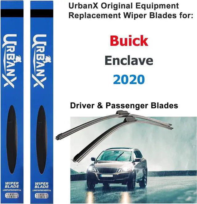 Main image of UrbanX 2-IN-1 All Seasons Water Repellency Original Equipment Replacement Wiper Blades For 2020 Buick Enclave 24" & 20" - Driver & Passenger Side (Pack of 2)