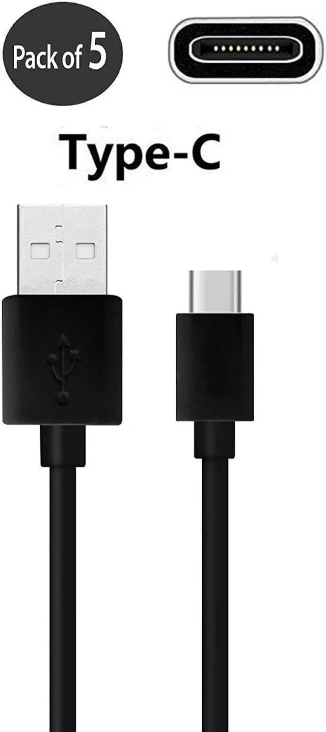 Alt view image 4 of 4 - OEM USB C Cable, 5 Pack 4FT Fast Charging Cable for Samsung galaxys A52 5G - Black (US Version with Warranty)