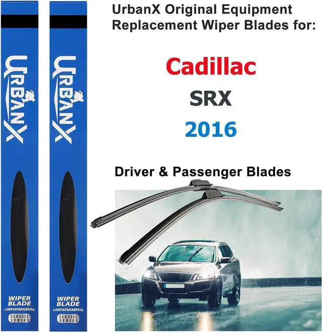 Main image of UrbanX 2-IN-1 All Seasons Water Repellency Original Equipment Replacement Wiper Blades For 2016 Cadillac SRX 26" & 17" - Driver & Passenger Side (Pack of 2)