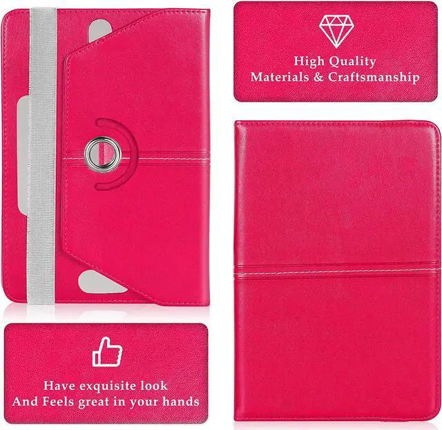 Alt view image 2 of 7 - UrbanX 10.1 Inch Universal Tablet Case Protective Cover Folio for Sony Xperia Z2 Tablet Wi-Fi 360 Degree Rotatable Kickstand Multiple Viewing Angles Credit Card Holder - Pink