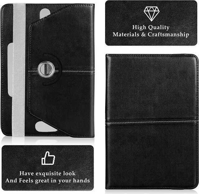 Alt view image 2 of 7 - UrbanX 10.1 Inch Universal Tablet Case Protective Cover Folio for Sony Xperia Z2 Tablet Wi-Fi 360 Degree Rotatable Kickstand Multiple Viewing Angles Credit Card Holder - Black