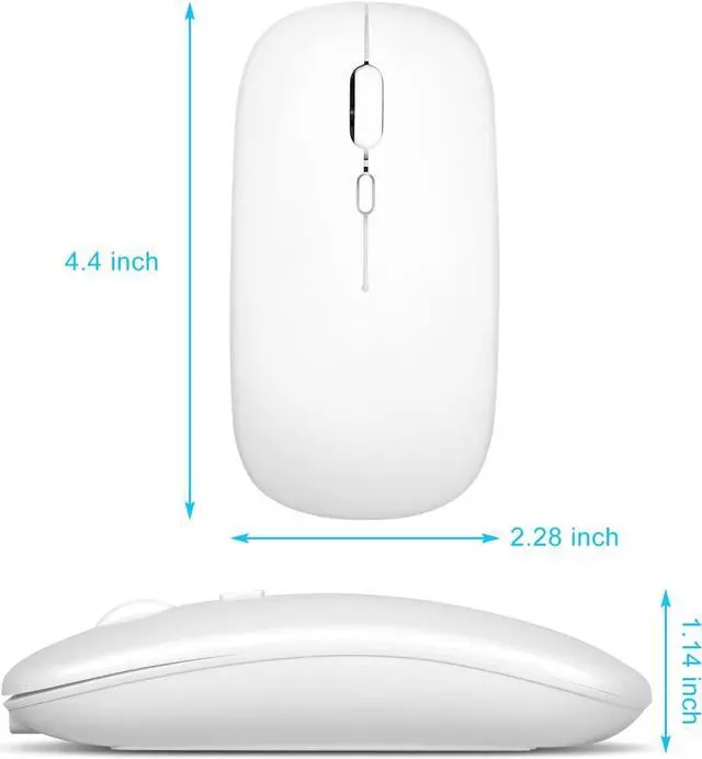 Alt view image 4 of 7 - 2.4GHz & Bluetooth Mouse, Rechargeable Wireless Mouse for Xiaomi Redmi K50 Gaming Bluetooth Wireless Mouse for Laptop / PC / Mac / iPad pro / Computer / Tablet / Android - Pure White