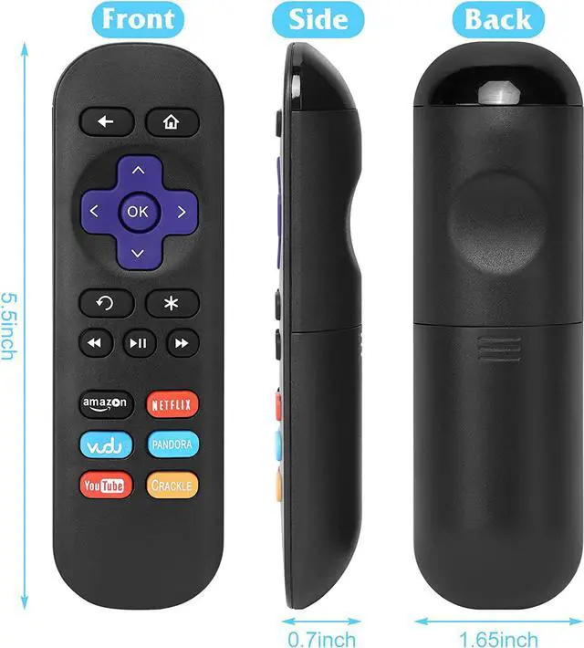 Alt view image 2 of 7 - Original UX Remote for Roku Premiere Also Supports Roku Player (Roku 1/2/3/4, HD/LT/XS/XD), Express/Premiere/Ultra; NOT for Roku TV or Roku Stick, NO TV Power Button, NO TV Volume Button