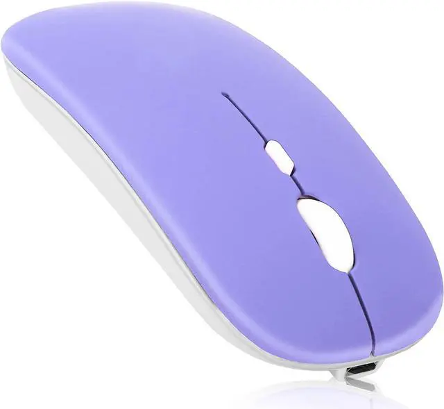 Main image of 2.4GHz & Bluetooth Mouse, Rechargeable Wireless Mouse for Samsung Galaxy Tab S8+ S8 S7+ S7 FE S6 S5e Bluetooth Wireless Mouse for Laptop / PC / Mac / iPad pro / Computer / Tablet / Android - Purple