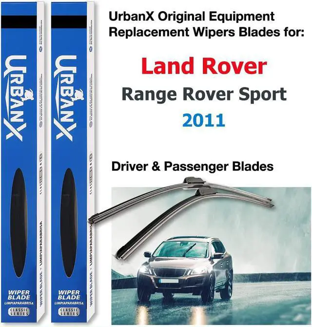 Main image of UrbanX 2-IN-1 All Seasons Water Repellency Original Equipment Replacement Wiper Blades For 2011 Land Rover Range Rover Sport 22" And 22" Driver & Passenger Sides (Pack of 2)