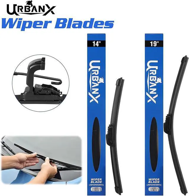 Alt view image 4 of 7 - UrbanX 2-IN-1 All Seasons Water Repellency Original Equipment Replacement Wiper Blades For 2006 Mazda MX-5 Miata 18" & 18" - Driver & Passenger Side (Pack of 2)