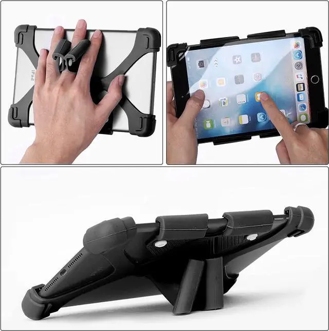 Alt view image 4 of 7 - Universal 8 inch Tablet Case, Silicone Protective Cover 7.9"-8.4" for BLU M8L Plus - Black