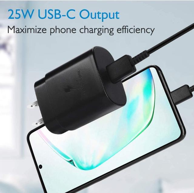 Alt view image 4 of 5 - USB C Charger-25W PD Wall Charger Fast Charging for Sony Xperia XZ3 and 3ft Type C to C Cable - Black (US Version with Warranty)