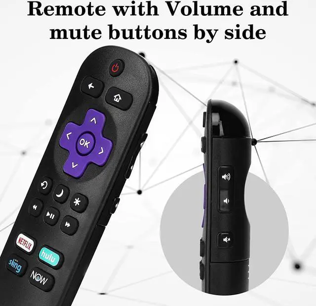 Alt view image 4 of 7 - UrbanX Remote for Supersonic TV Model SC-2411 and All Roku TV for Hisense TCL Sharp ONN Hitachi Element Westinghouse LG Sanyo JVC Magnavox Built-in Roku TV w/ 4 Keys (Netflix, Sling, Now, Hulu)