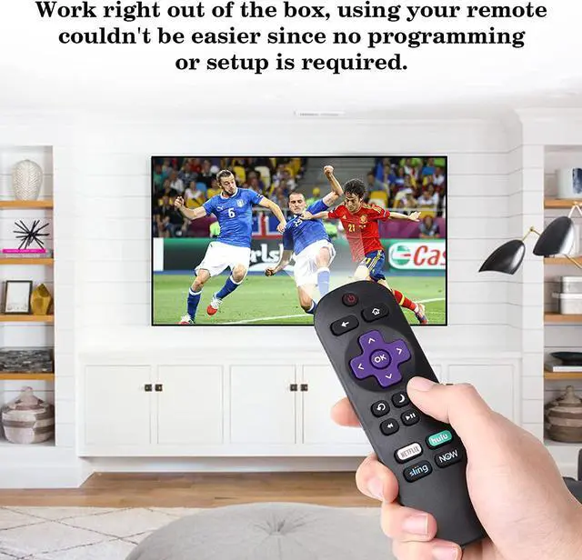Alt view image 6 of 7 - UrbanX Remote for Supersonic TV Model SC-2411 and All Roku TV for Hisense TCL Sharp ONN Hitachi Element Westinghouse LG Sanyo JVC Magnavox Built-in Roku TV w/ 4 Keys (Netflix, Sling, Now, Hulu)