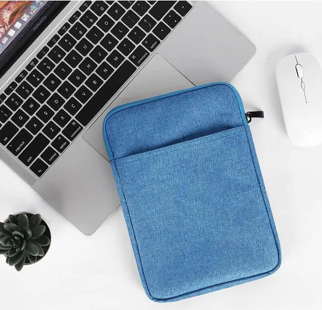 Alt view image 5 of 7 - UrbanX 8 Inch Tablet Case for BLU M7L Lightweight Portable Protective Bag Laptop with Dual Pockets -  Blue