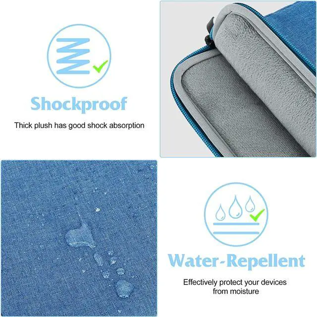 Alt view image 2 of 7 - UrbanX 8 Inch Tablet Case for BLU M7L Lightweight Portable Protective Bag Laptop with Dual Pockets -  Blue