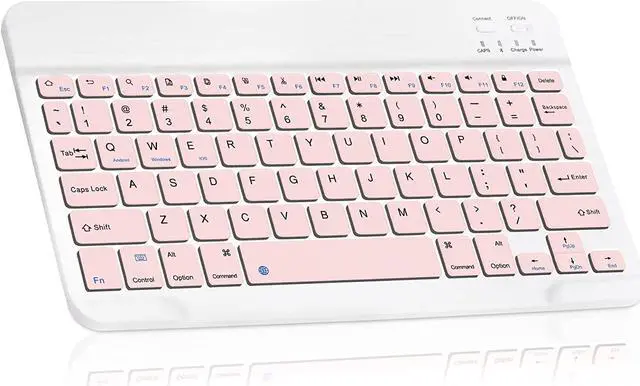 Main image of Ultra-Slim Bluetooth Rechargeable Keyboard for Samsung Galaxy S22 Ultra 5G and All Bluetooth Enabled iPads, iPhones, Android Tablets, Smartphones, Windows pc - Pink