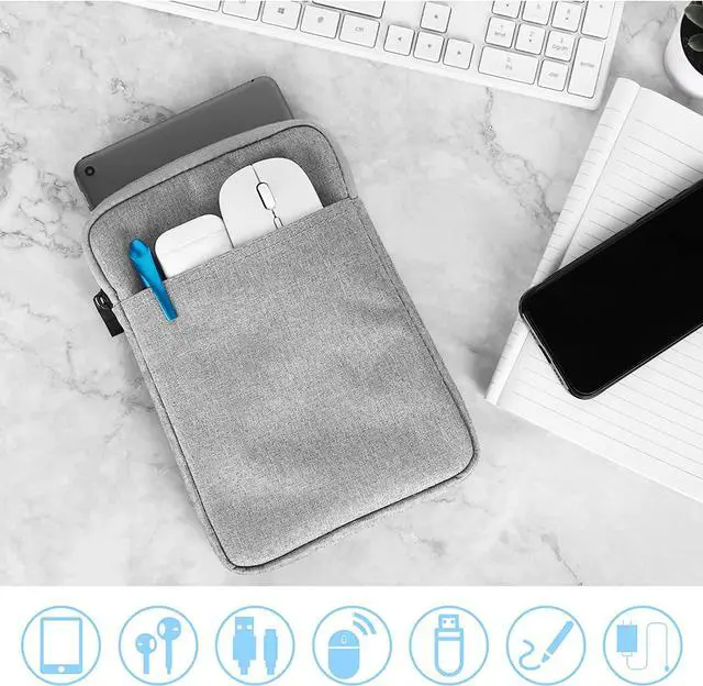 Alt view image 4 of 7 - UrbanX 8 Inch Tablet Case for Nvidia Shield K1 Lightweight Portable Protective Bag Laptop with Dual Pockets - Gray