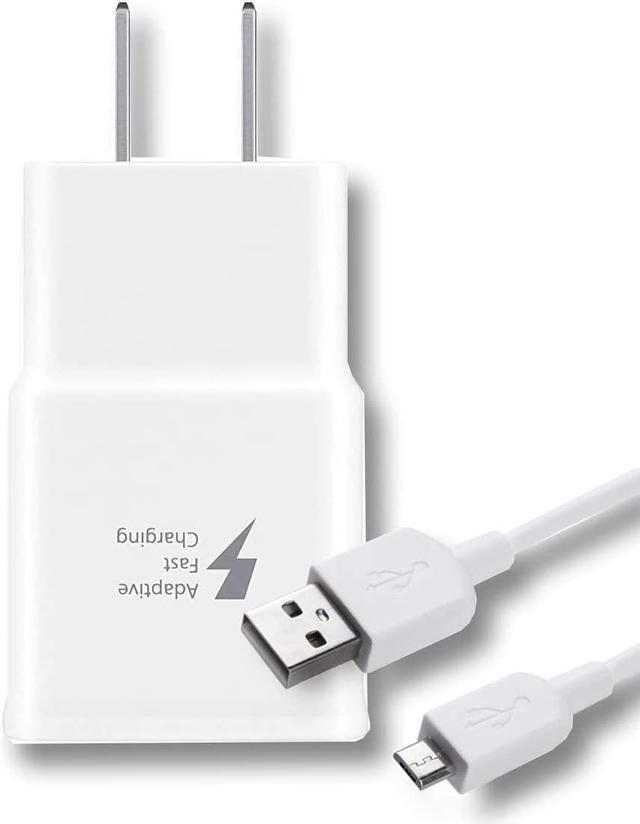 Main image of Adaptive Fast Wall Adapter Micro USB Charger for Samsung galaxys Tab S2 9.7 Bundled with UrbanX Micro USB Cable Cord 6ft Super Fast Charging Kit - 2 Items - White