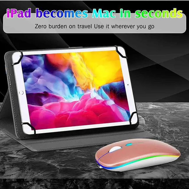 Alt view image 4 of 7 - UrbanX 2.4GHz & Bluetooth Mouse, Rechargeable Wireless Mouse for Samsung Galaxy Tab S6 Lite Bluetooth Wireless Mouse for Laptop / PC / Mac / Computer / Tablet / Android RGB LED RGB LED Pure White