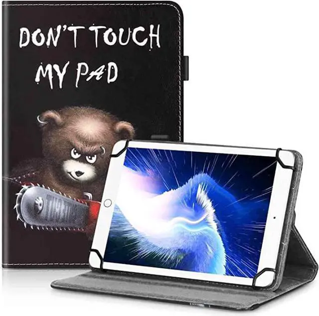 Main image of UrbanX 7"-8"  Universal Tablet Case, Protective Cover Stand Folio Case for Maxwest Nitro Phablet 71 7 8Inch,with 360 Degree Rotatable Kickstand,Multiple Viewing Angles and Stylus Holder-Teddy Chainsaw