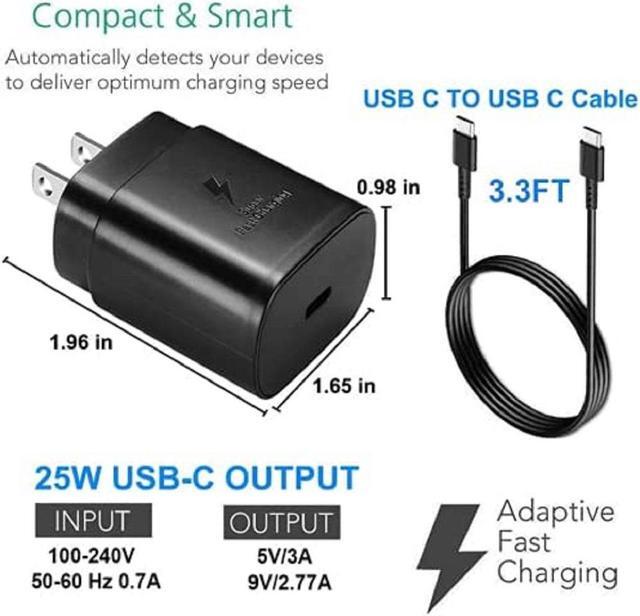 Alt view image 4 of 7 - Fast Adaptive Wall Adapter 25W Charger for OnePlus 8T+ 5G with 4FT (1.2M) UrbanX USB C PD Charging and Data Transfer Cable - Black (US Version with Warranty)