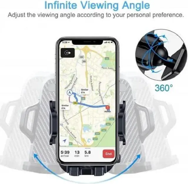 Alt view image 6 of 7 - Mobile Phone Car Holder Mount UrbanX Windshield/Air Vent/Dashboard Cell Phone Holder for Car 360 Degree Rotation Universal Suction Mount Stand Compatible with Galaxy Phones A12 - Black
