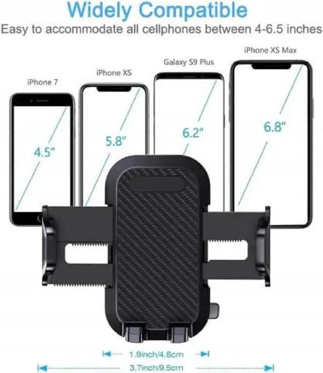 Alt view image 5 of 7 - Mobile Phone Car Holder Mount UrbanX Windshield/Air Vent/Dashboard Cell Phone Holder for Car 360 Degree Rotation Universal Suction Mount Stand Compatible with Galaxy Phones A12 - Black
