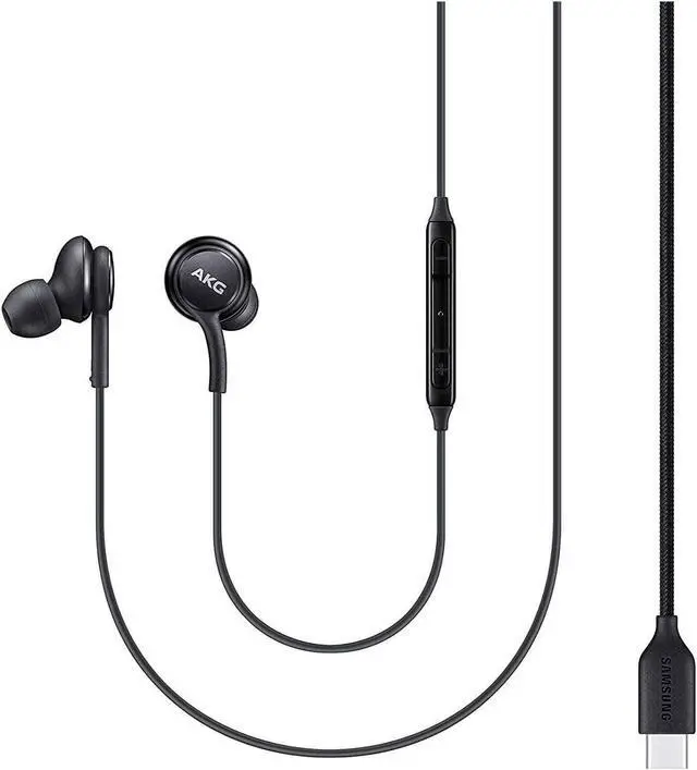 Alt view image 4 of 7 - UrbanX OEM 2021 Stereo Headphones for Samsung Galaxy S10 Lite Braided Cable with Microphone (Black) USB-C Connector (US Version with Warranty)