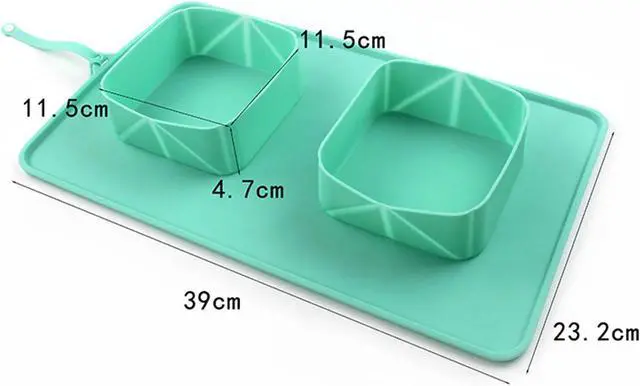 Alt view image 2 of 2 - Travel Silicone Dog & Cat Double Diner Bowl