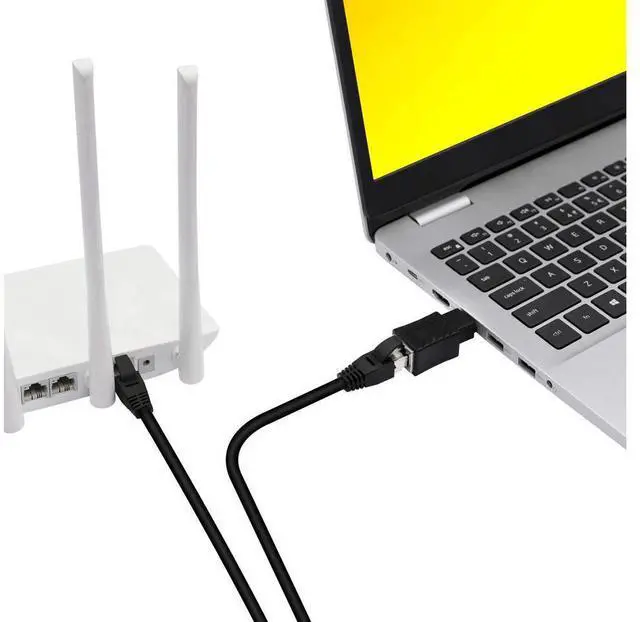 Alt view image 2 of 6 - Vszerda Cat5e/Cat6 RJ45 Ethernet Adapter2Pack Ethernet RJ45 / 8P8C Male to Female AdapterSupport Cat6 / Cat5e / Cat5 Standard LAN Cable