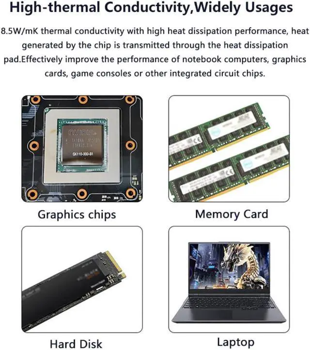 Alt view image 7 of 7 - UPSIREN PCM-1 Thermal Grease Replacement PCM Pad Solid Silicone Grease Phase Change Silicone Repaste Pad 80x80x0.25mm