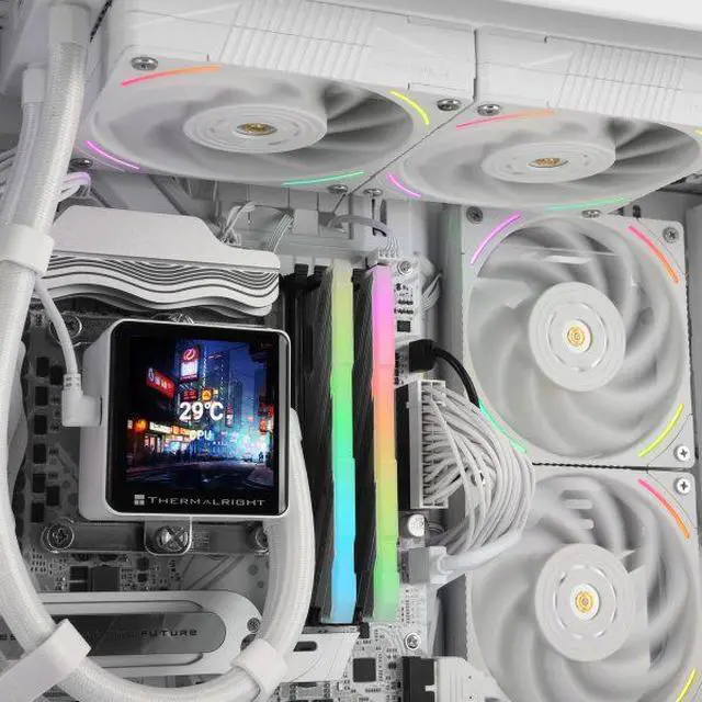 Alt view image 4 of 7 - Thermalright Frozen Vision 240 ARGB Liquid CPU Water Cooler with IPS LCD Screen,120mm ARGB PWM Fan,240 White Cold Row, Computer Water Cooler for AMD/AM4/AM5,Intel LGA1700/115X/1200/2011/2066, WHITE