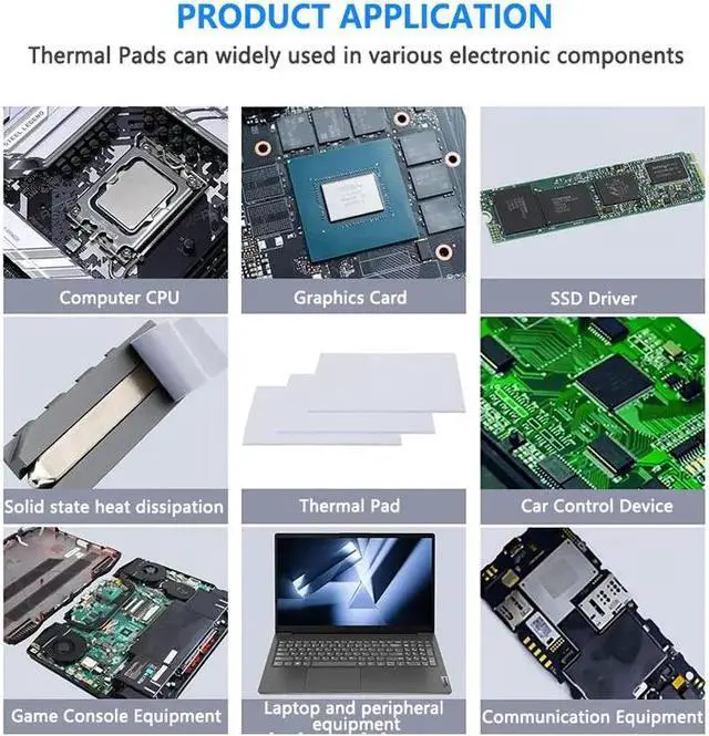 Alt view image 5 of 6 - UPSIREN OEM Thermal Pad 16W/mK Size 100x100mm Non Conductive Heat Resistance High Temperature Resistance Silicone Thermal Pads for Laptop Heatsink/GPU/CPU/LED Cooler 100 x 100 x 3.0 mm