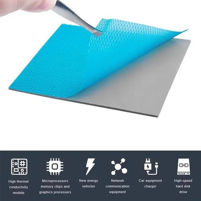 Alt view image 4 of 6 - UPSIREN OEM Thermal Pad 21W/mk Size 100x100mm Non Conductive Heat Resistance High Temperature Resistance Silicone Thermal Pads for Laptop Heatsink/GPU/CPU/LED Cooler 100 x 100 x 1.0 mm