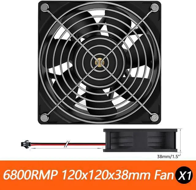 Main image of Upsiren 120mm powerful Fan 6800RPM high-speed air volume server cooling system 100to220V BTC miner workstation cabinet fan