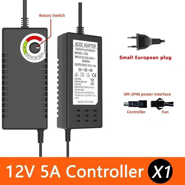Alt view image 2 of 5 - Upsiren 120mm powerful Fan 6800RPM high-speed air volume server cooling system 100to220V BTC miner workstation cabinet fan Single Fan with Controller