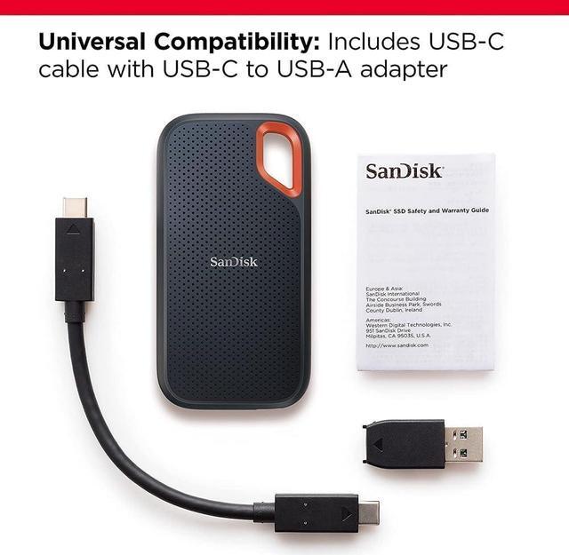 Alt view image 3 of 6 - SanDisk 1TB Extreme Portable SSD - Up to 1050MB/s - USB-C, USB 3.2 Gen 2 - External Solid State Drive - SDSSDE61-1T00-G25