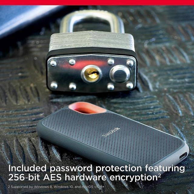 Alt view image 6 of 6 - SanDisk 1TB Extreme Portable SSD - Up to 1050MB/s - USB-C, USB 3.2 Gen 2 - External Solid State Drive - SDSSDE61-1T00-G25
