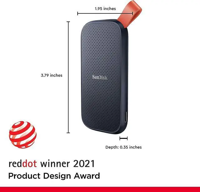 Alt view image 2 of 7 - SanDisk 2TB Portable SSD - Up to 520MB/s, USB-C, USB 3.2 Gen 2 - SDSSDE30-2T00-G25,Solid State Drive